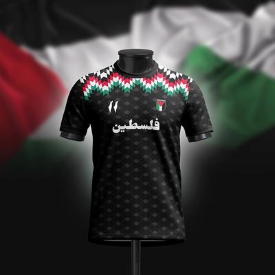 Palästina Fußballtrikot T-Shirts Sommer Mode Kurzarm Palästinensische Flagge 3D-Druck T-Shirt Lässig O-Ausschnitt Locker Herren T-Shirt Tops