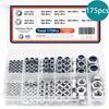 175PCS M3 M4 M5 M6 M8 M10 Hex Nuts Stainless Steel Metric Nuts  Mechanical Repair