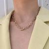 Collana Grande di Moda per Donna Twist Colore Oro Placcato Argento Chunky Spessa Choker a Catena con Lucchetto Gioielli da Festa Regali