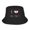 Lebanon Flag Heart Bucket Hat for Girl Summer Vocation  Bob Hats for Outdoor Caps