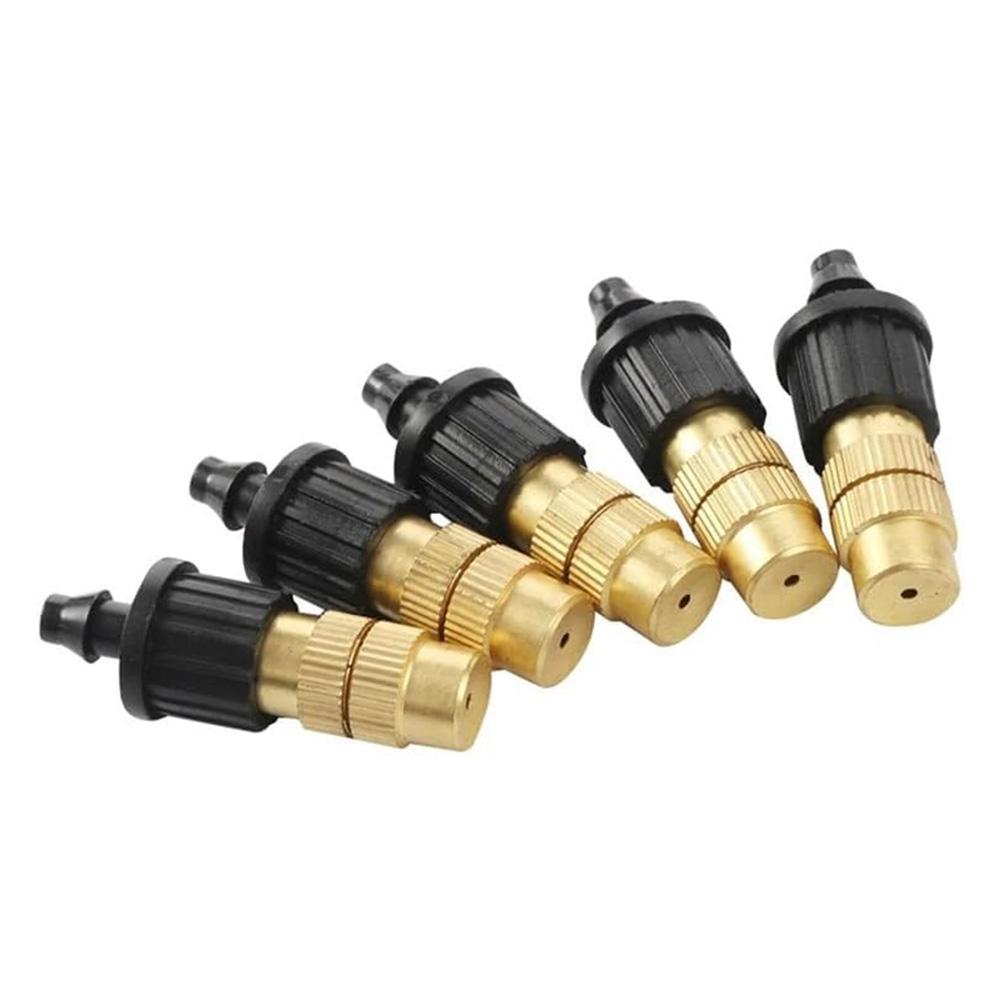 10PCS 4/7PVC Outdoor Misting Cooling System Kit with 1/4" Brass Adjustable Atomizer Sprinkler Heads