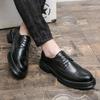 New Brock engraved casual leather shoes for men genuine leather business formal wear British thick-soled height-increasing style