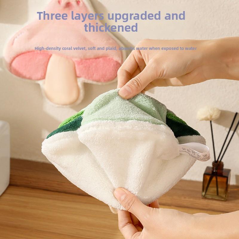 Triple-layer Thickened Absorbent and Quick-drying Dual-purpose Kitchen and Bathroom Towel