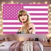 Vintage Patriotic Tapestry, Cute Girl Silver Hair On Pink Stripes Aesthetic Home Decor
