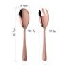 Stainless Steel Gold Salad Spoons Fork Cutlery Set Large Mixing Food Server Pasta Utensils Dinnerwar Kitchen Tableware Kit