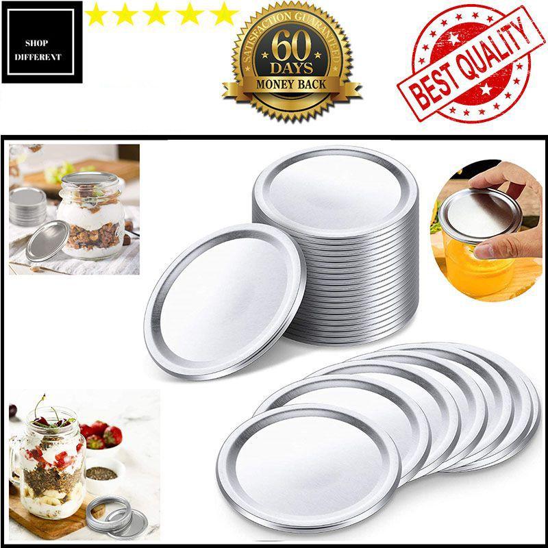 24 Stück Mason Jar Deckel mit normaler Öffnung für auslaufsichere Lebensmittellagerung und Konservierung