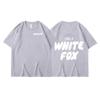 Men's Women's Summer Comfortable Casual White Fox Letter Solid Color Printed T-shirt-Soft Fabric Summer Relaxed Fit Clothing