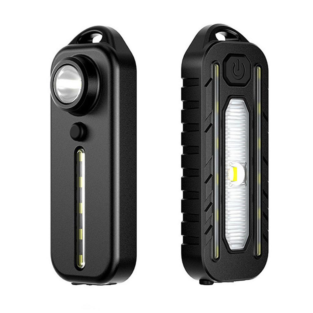 Keychain Mini Led Flashlight Bike Bicycle Light Usb Recharge 5v Dc Tail light Flash Warning Multi-functional Clip Portable Pocke
