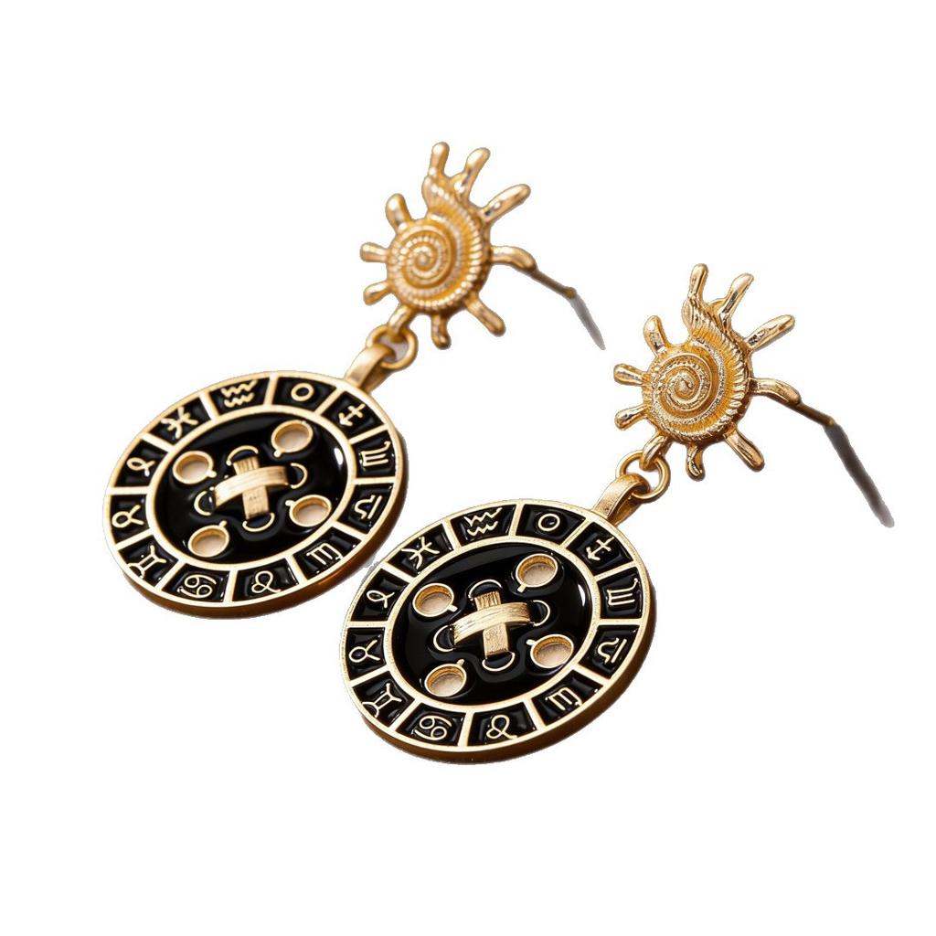 Light Luxury Trend Simple Button Design Earrings Fashion Niche Versatile Earrings Retro Classic Earrings