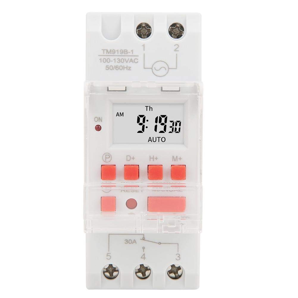 AC100-130V 30A Timer Switch On/Off Timer Control 24 Hours 7 Days Programmable Time Relay TM919B-1 Light Fan Digital Switch