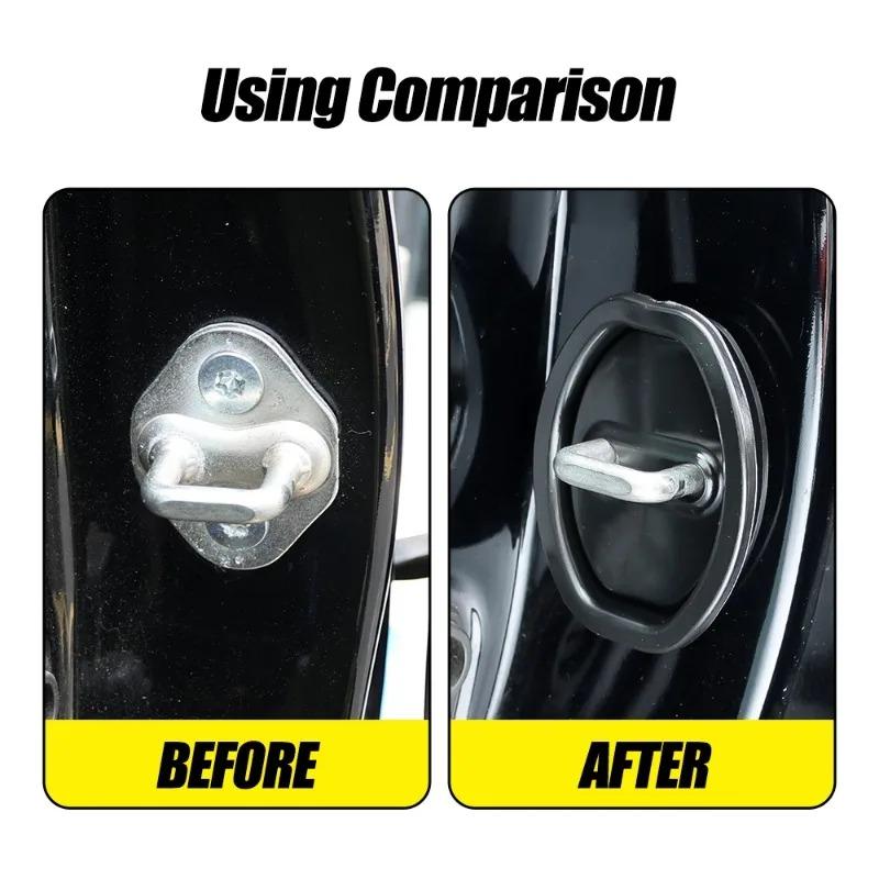 Motors Door Lock Rubber Sleeve Protective Pad Car Door Shock Absorption Buffer Anti-collision Stickers Interior Mirrors 6