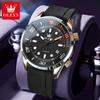 OLEVS Orologi Automatici da Uomo Lusso Top Brand Serie Subacquea Ghost Verde Cinturino in Silicone Orologio Meccanico Originale