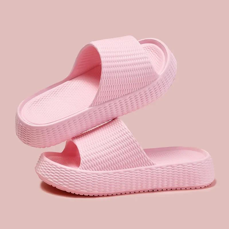 Fashion Comfortable Soft Platform Slippers Women Summer Lightweight Non-Slip Cloud Slides Woman Thick Sole Non-Slip House Slippers