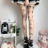 1 Pair Sweet Y2K Girls Stocking Tights Club Party Pantyhose Musical Note Black Women Stocking Symbol Print Lolita Tights Hosiery