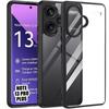 Case - E.F.CONNECTION - for Xiaomi Redmi Note 13 Pro+ 5G - Shockproof - Transparent - Black Silicone