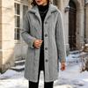 Women's Casual Stylish Plush Button Coat Jacket Outerwear for Fall and Winter Wear
