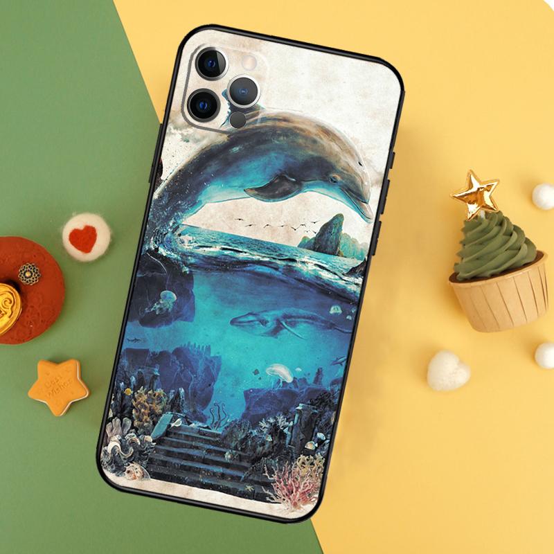 

Dolphin Case For iPhone 13 12 Mini 11 14 16 15 Pro Max 7 8 Plus X XR XS Max Back Cover iPhone 16