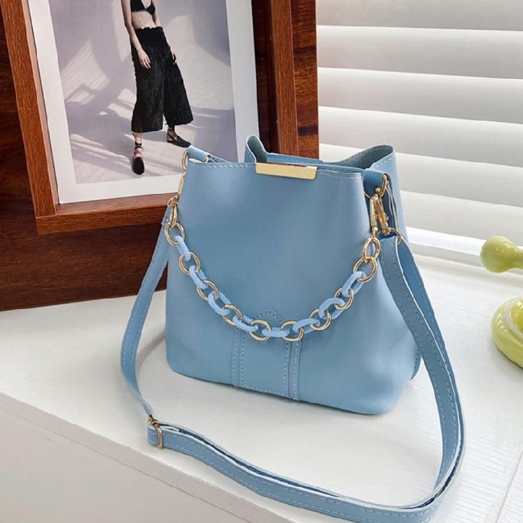 Tote Bag Solid Color Bucket Bags Crossbody Bag Versatile Fashion Leather Handbag