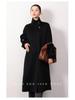 Double-Sided Cashmere Wool Coat, Women's 2024, 100% Wool, Stand Collar, Hepburn Style, Long and Loose Fit.