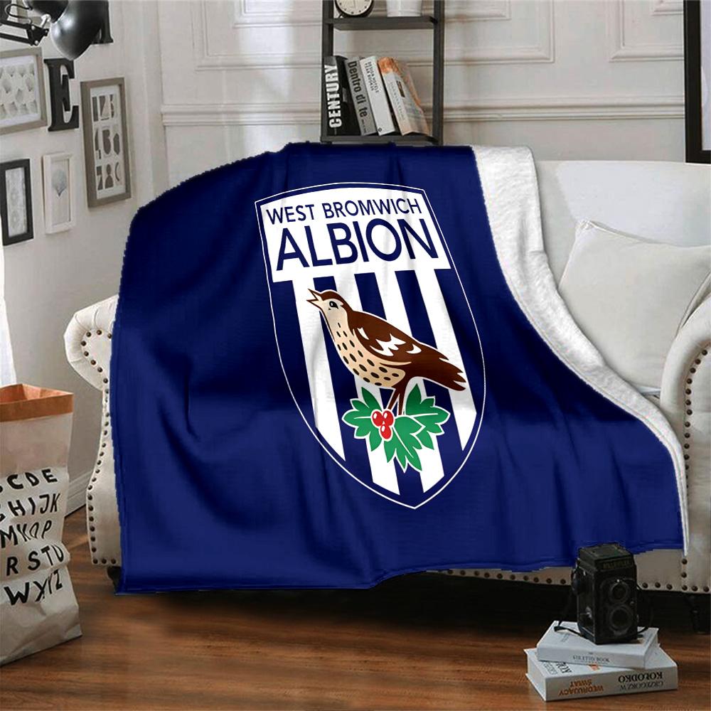 Bromwich Albion Flannel Blanket, Soft Polyester, Modern Design, All-Season for Camping, Travel, Gifts for holidays or birthdays