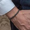 Men's Fashion Beaded Hematite Elastic Bracelet