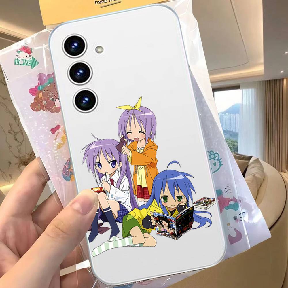 Kawaii Anime L-Lucky Star HD Clear Transparent Phone Case For Samsung Galaxy A52,A12,A51,S24,S23,S22ULTRA,S21 Edge,S20LITE,Plus,