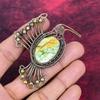 Australian Chrome Chalcedony Gemstone Pendant Copper Wire Wrapped Bird Jewelry