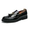 New Tassel Men's Shoes Nightclub Casual Shoes Loafers Mens Shoes Slip-on Comfort Shoes Bright Leather Weedding Low-heeled Shoes