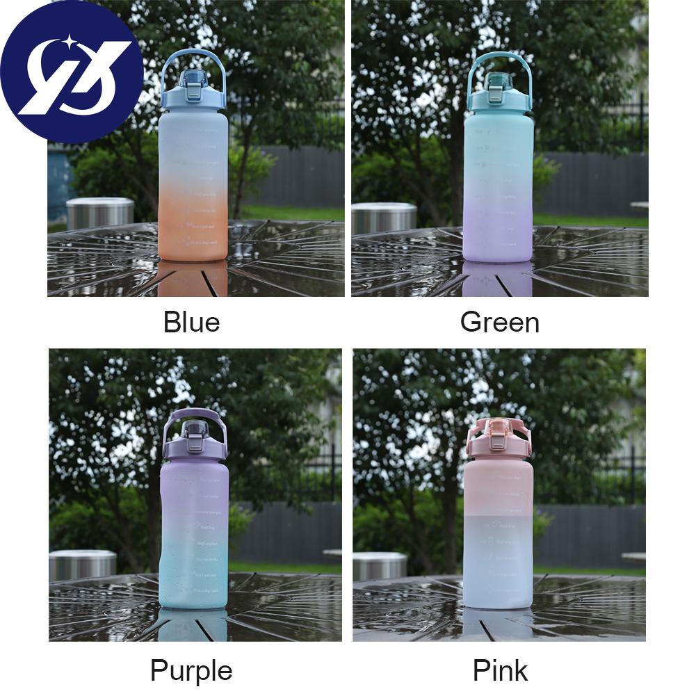Water Bottle Time Marker 2L Extra Large Motivational Sport Bottle With Straw