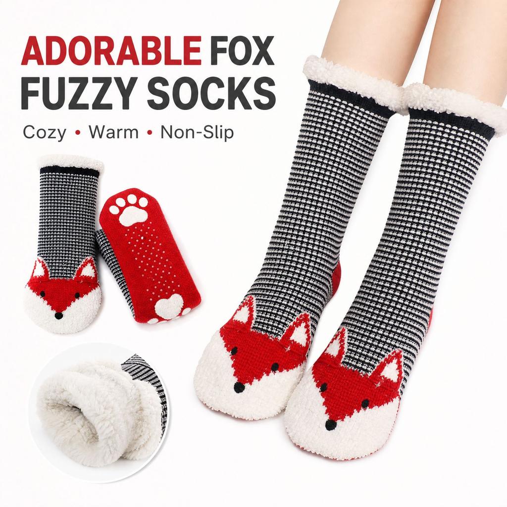 Adult Winter Indoor Animal Non- Warm Slipper Socks for Home and Bedroom