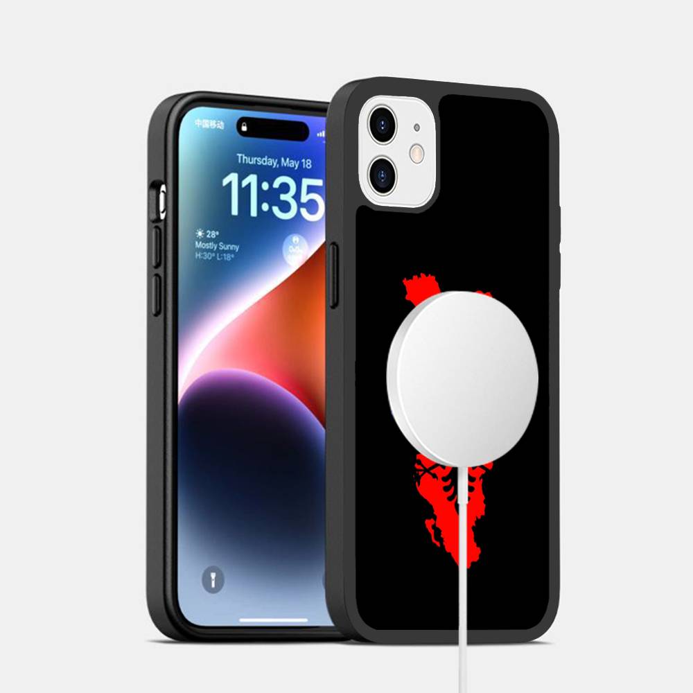 Funny Albania Albanians Flag Magnetic Wireless Phone Case For iPhone 17 16 15 14 Plus 13 12 11 Pro Max