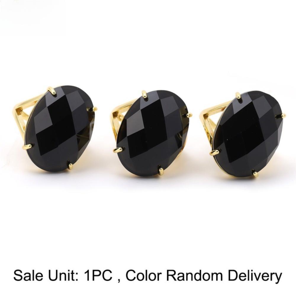 Simple Finger Rings Adjustable Open Rings Trend Ellipse Crystal Rings for Women