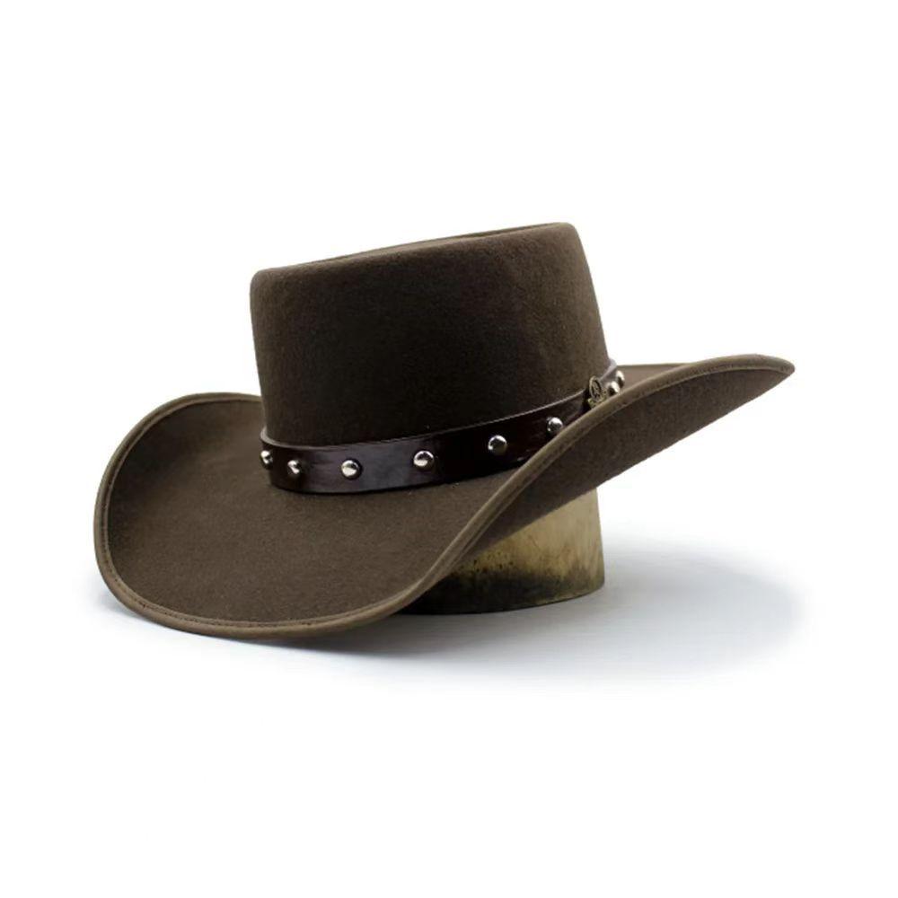 Шляпа-цилиндр с плоским верхом из шерсти Универсальная шляпа из чистого шерстяного фетра