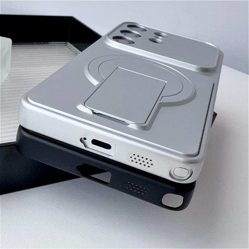 Large-Window Magnetic Case With Holder For Samsung Galaxy S26 S25 S24 S23 Ultra Plus S23 FE For Magsafe Wireless Charging Cover