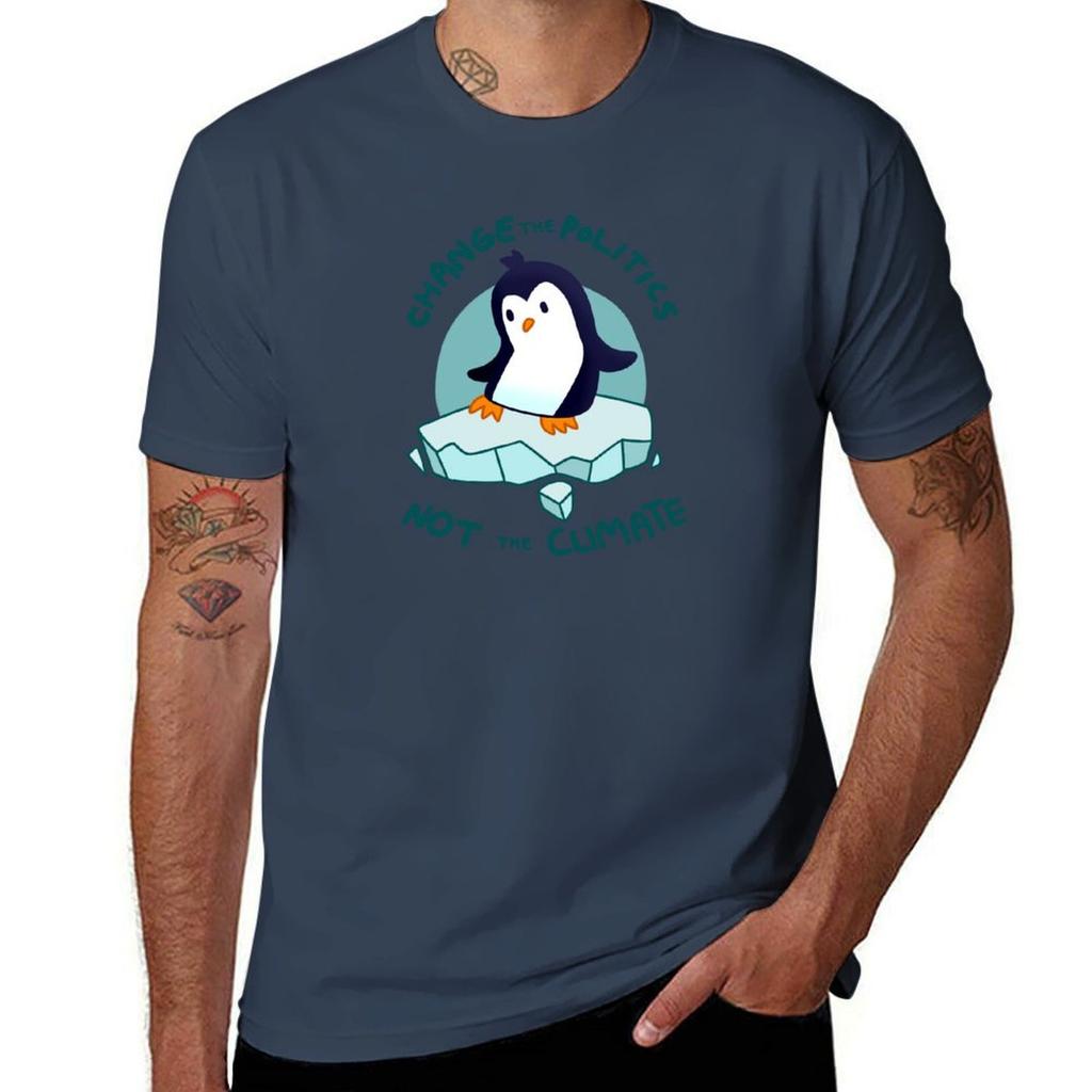 Climate Penguin TShirt Basic Simple Casual Short Sleeve Tee