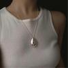 Stylish Waterdrop Pendant Necklace Simple Smooth Waterdrop Pendant Neckchain Adornment Eye Catching Neck Accessory  M