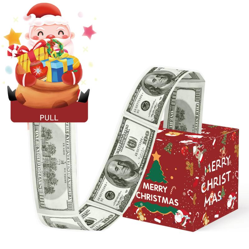 Christmas Money Box Collection With Santa And Friends For Holiday Party Decorations Gift Exchange Cash Box Festival Ornament