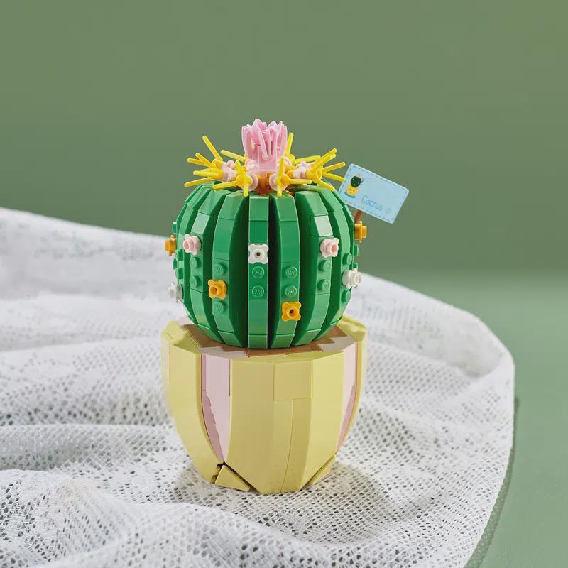 Building Block Bouquet 3D Model Home Decoration Plant Potted Chrysanthemum Rose Flower Assembly Brick Toy
