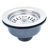 Sink Waste - AIMOONSA - Ø114 Mm 1½" - Stainless Steel+ABS - Waste+Strainer - Satin Finish, Hole 83-90 Mm
