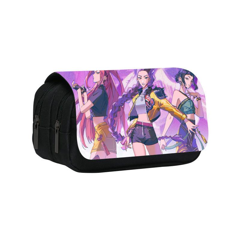 Kpop Demon Hunters Pattern Pencil Organizer With Durable Polyester Material For Students
