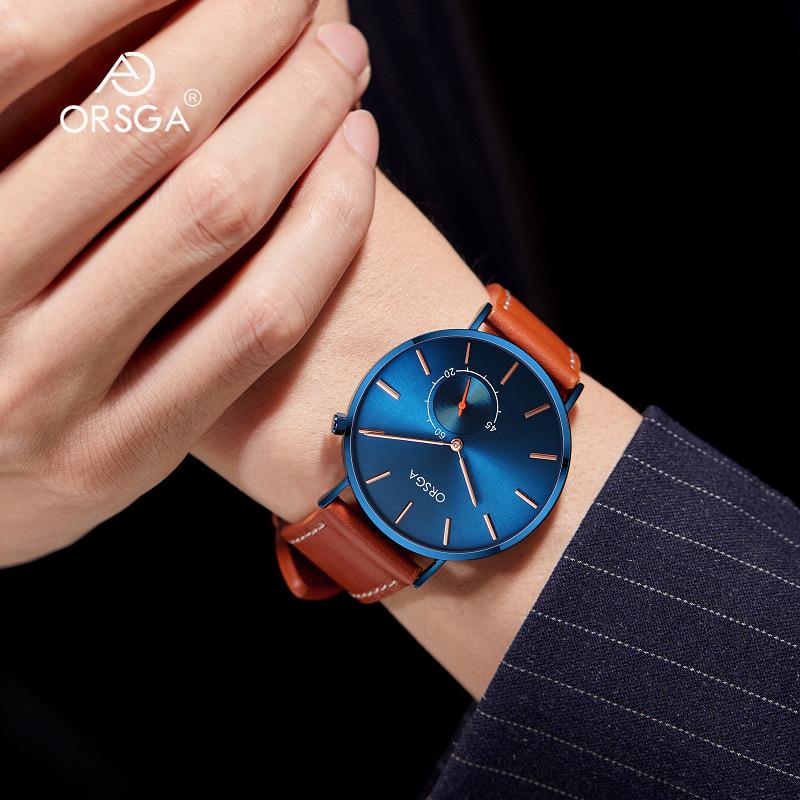 ORSGA Fashion Ultra-Thin Minimalist Men's Waterproof Quartz Watch