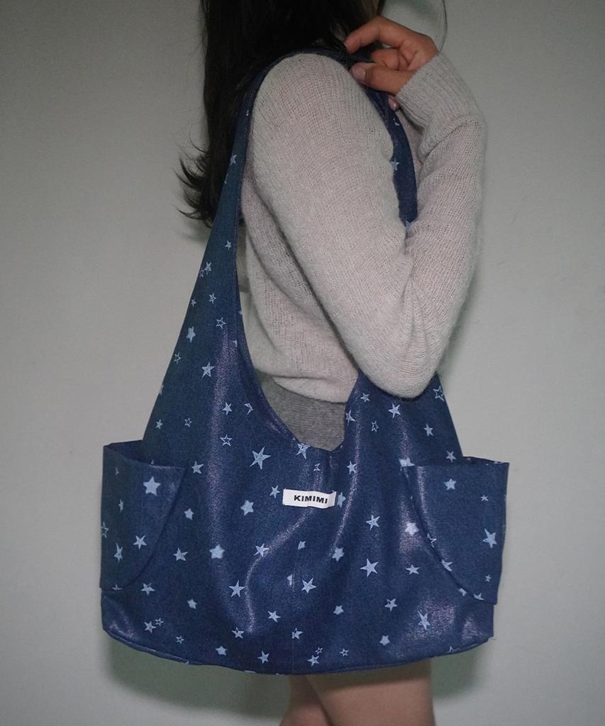 Kimimi Star Pocket Shoulder Bag Denim