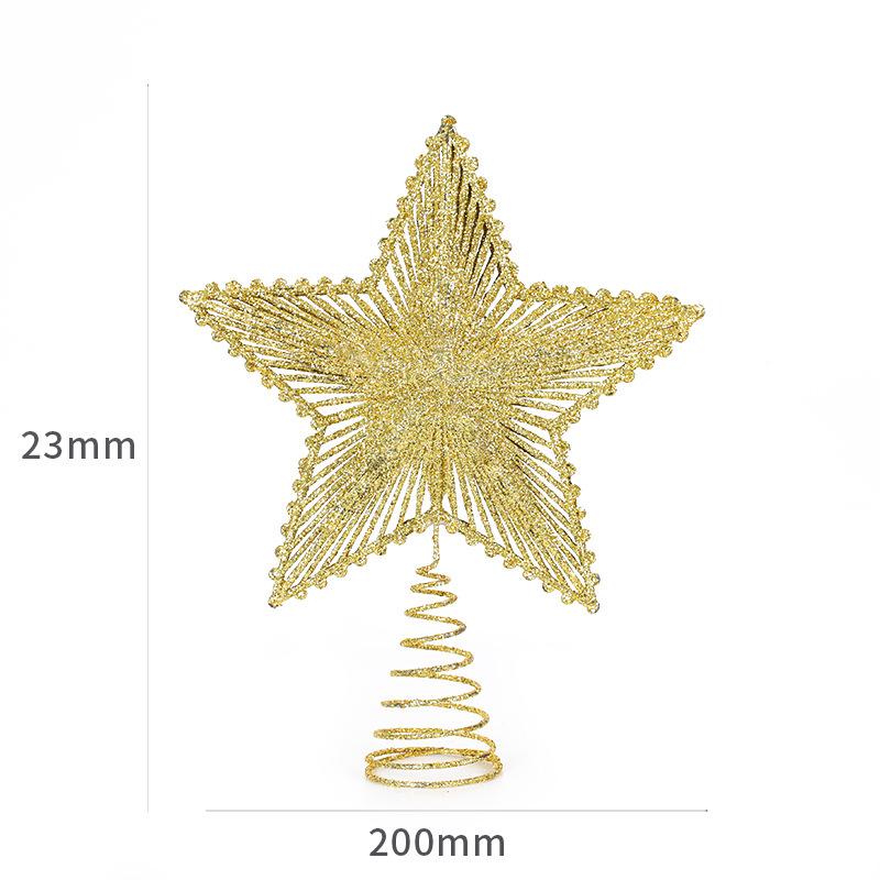 Plastic Christmas Tree Topper: Powder-Coated Five-Point Star Decoration
