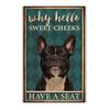 Retro art animal canvas painting lovely dog reading poster slogan wall painting living room bedroom home decoration mural No Frame
