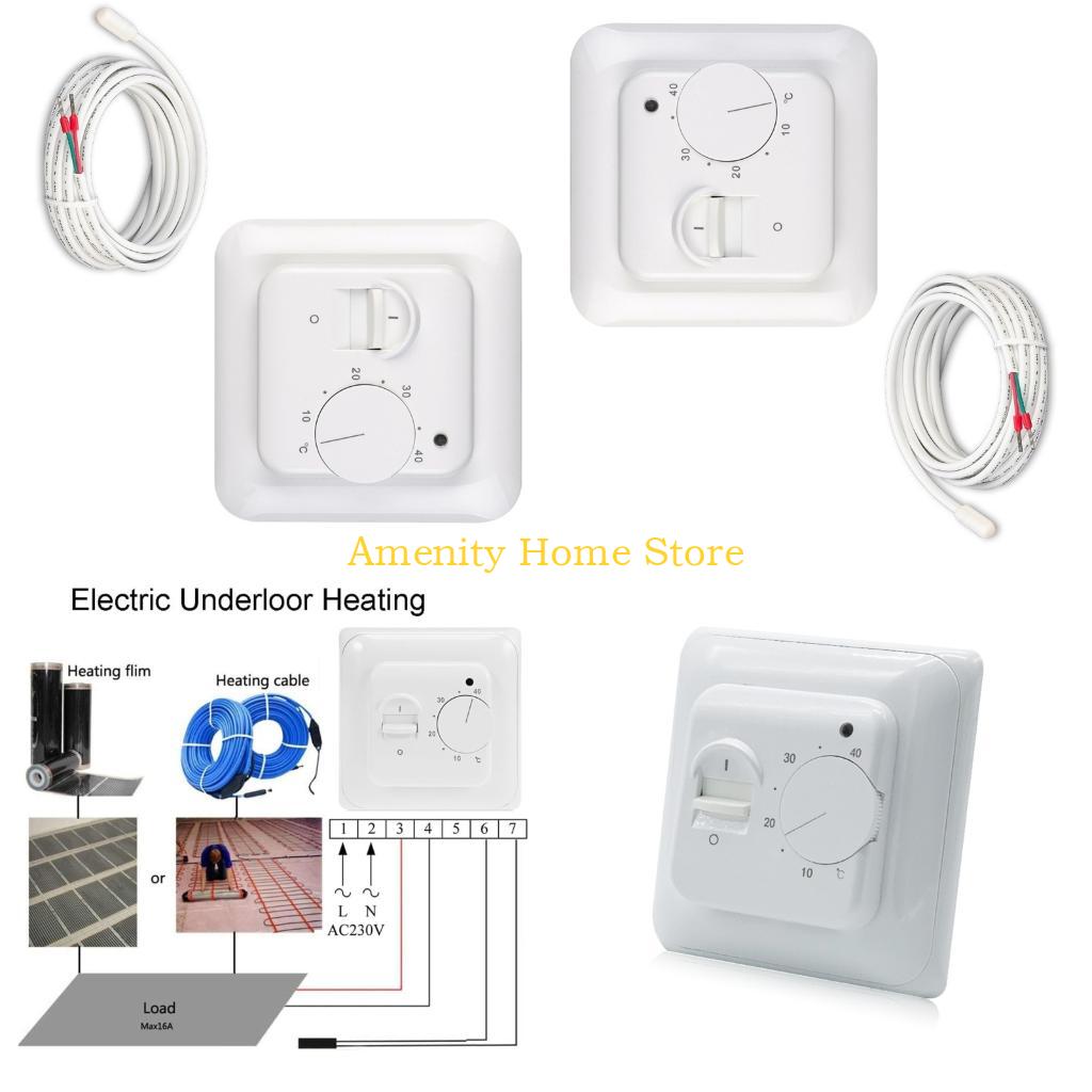 F26C Double Sensors Thermostat For Radiant Heating Systems Floor Probe 230V Safety Rates ABS Housing China Mainland
