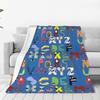 Schurk Letter Abc Wolle Deken Jongens Bijpassend Kwaadaardig Alfabet Lore Aangepaste Plaid Dekens voor Bed Bank Sofa Pluche Dunne Dekbed