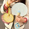 Handmade Handwoven Fan Vibrant Colors Cute Woven Fan Creative Summer Cooling Fan  Home Decoration