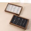 Shopping Mall Counter Jewelry Tray Display Walnut Box Flannel Jewelry Storage Large Capacity Ring Necklace Display Tray