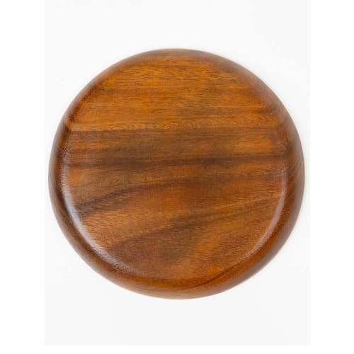 Emery Shokai Wooden Lunch Plate, Round, Approx. 23cm L X 23cm W X 2.5cm H