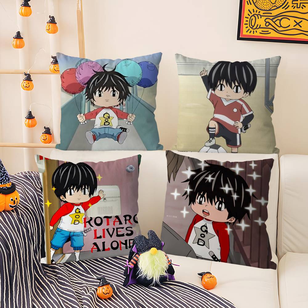 K-Kotaro Lives Alone Pillow Case Home Dorm Chair Back Short Plush Double-Sided Printing Office Nap Time Cushion Cover